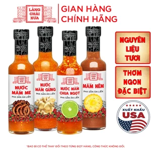 COMBO 4 VỊ nước chấm pha sẵn Mắm nêm, Nước mắm chua ngọt, Nước mắm gừng, Nước mắm me Làng Chài Xưa