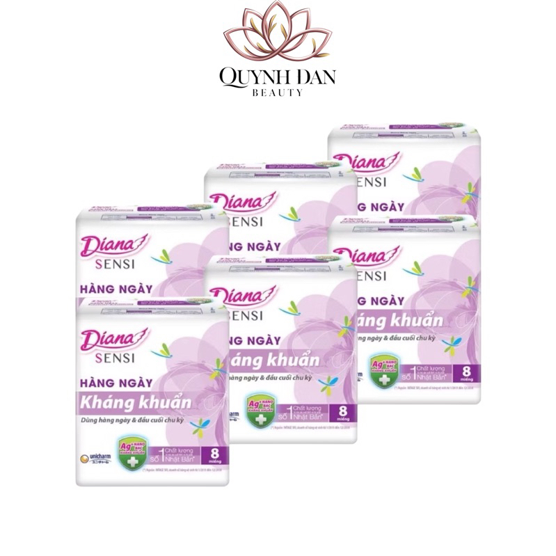 6 Gói Băng Vệ Sinh Diana Hằng Ngày- Gói 8 Miếng