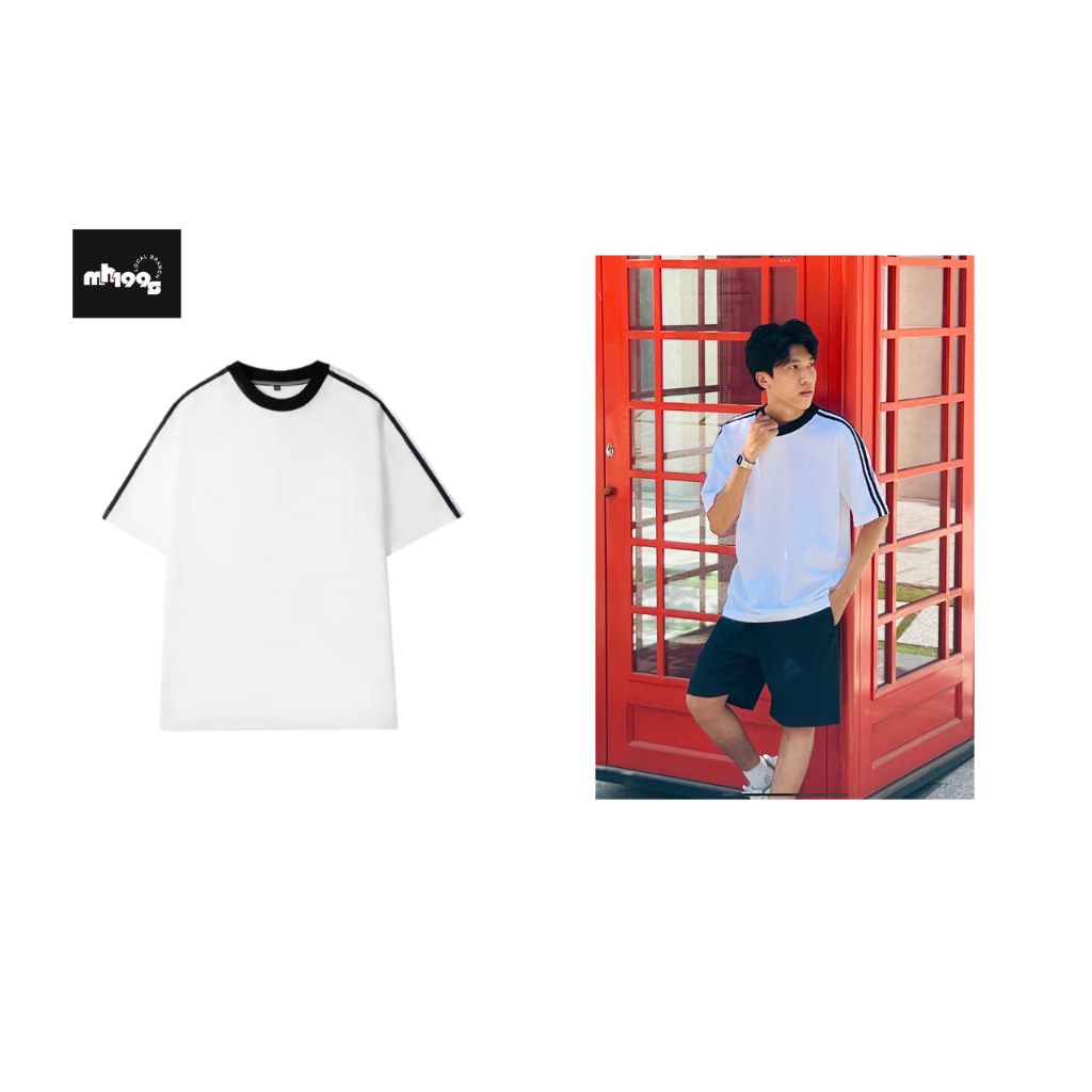 Áo Thun Nam Nữ Form Rộng Unisex sọc vai Cotton 100%  thể thao, năng động Local Brand Capycherry