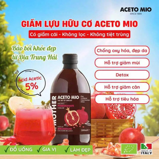Giấm Lựu Hữu Cơ Milano/ Aceto Mio có giấm cái Organic Pomegranate Vinegar with the Mother 500ml