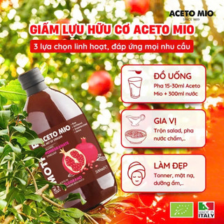 Giấm Lựu Hữu Cơ Milano/ Aceto Mio có giấm cái Organic Pomegranate Vinegar with the Mother 500ml