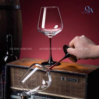 Tổng hợp 2 LY vang thuỷ tinh pha lê cao cấp, chân đỏ, Ly uống vang, sâm panh vang đỏ, champagne, vang trắng, wine glass