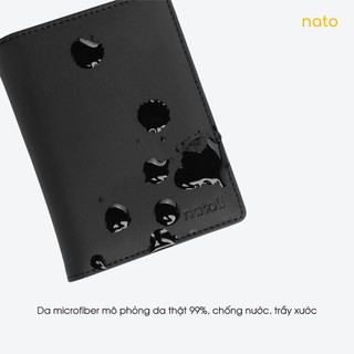 Ví da nam nữ dáng đứng Natoli gập đôi, bóp đựng thẻ đựng tiền cao cấp Simple Vertical Wallet V3