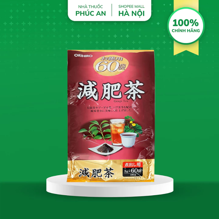 Trà giảm mỡ bụng, giảm cân, hỗ trợ tiêu hoá Genpi Orihiro Nhật Bản 60 gói