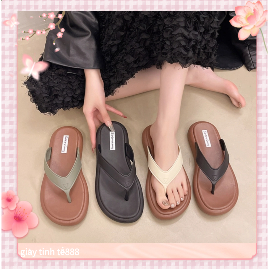 🔥Còn hàng🔥Dép Kẹp Nữ Da Mềm Xỏ Ngón EVA Siêu Nhẹ Chống Trượt(size36-41)