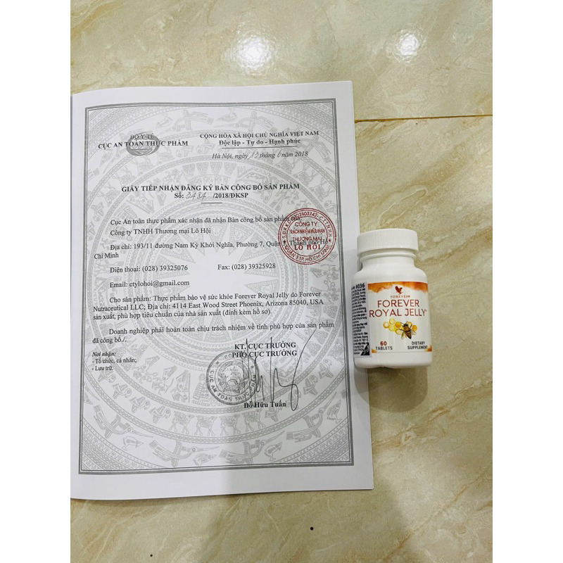 Viên Sữa Ong Chúa Forever Royal Jelly #036FLP. Tăng Cường Sức Khỏe, Trẻ Hóa Làn Da. Lọ 60 Viên
