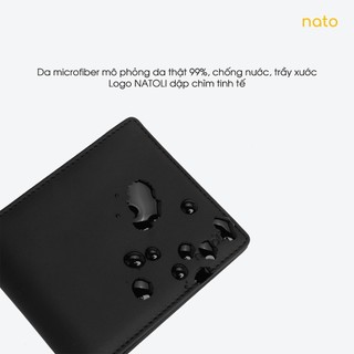 Ví da nam nữ dáng ngang Natoli nhỏ gọn, bóp gập đôi chính hãng cao cấp Simple Horizontal Wallet V4