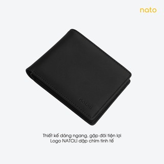 Ví da nam nữ dáng ngang Natoli nhỏ gọn, bóp gập đôi chính hãng cao cấp Simple Horizontal Wallet V4