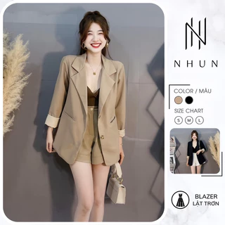 Áo blazer nữ NhunFashion Áo vest nữ khoác ngoài phối tay 2 lớp phong cách Hàn Quốc trẻ trung năng động N43