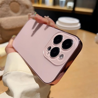 Ốp Lưng iPhone Mặt Lưng Nhám Viền Kim Loại Sang Trọng Bảo Vệ Camera Cho iP 7/8/X/XS/11/12/13/14/15/16/17/Plus/Pro/Max