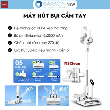 Máy Hút Bụi Cầm Tay Không Dây Gia Đình Lực Hút 30kPa 2 Lõi Lọc Bụi Mịn HEPA - Máy Hút Bụi Giường Nệm Đệm Sofa Xe Hơi