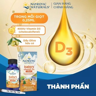 Vitamin D3 Tinh Khiết Hỗ Trợ Phát Triển Xương Cho Bé Nordic Naturals Tăng Hệ Miễn Dịch Giúp Cải Thiện Giấc Ngủ