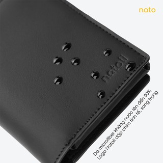 Ví da nam thông minh Natoli dáng đứng, bóp đựng thẻ gập đôi cao cấp Ryder Wallet V9