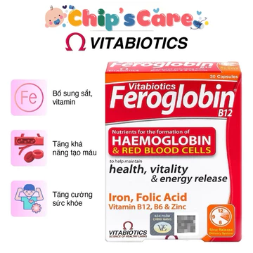 [NHẬP KHẨU CHÍNH HÃNG]Viên sắt Feroglobin B12- viên sắt hữu cơ bổ sung sắt, bổ máu cho người lớn