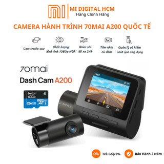 Camera Hành Trình Trước Sau 70mai A200 FullHD 1080P, Công Nghệ HDR Góc Quay 130 độ, Quay Đêm Siêu Sáng, Bản Quốc Tế