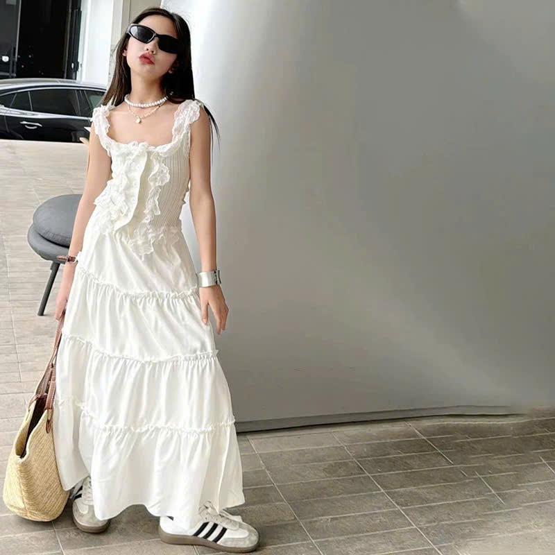Sét chân váy dài bé gái áo ren,sét bộ váy mặc mùa hè size 10-55kg , sét cặp mẹ và bé gái