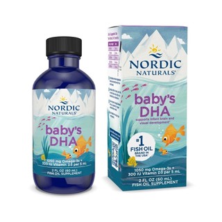 Siro Baby DHA Nordic Naturals lọ 60ml - giúp phát triển não bộ cho bé sơ sinh từ 0-12 tháng tuổi