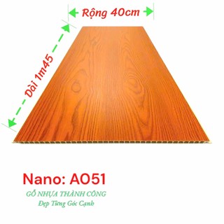 Tấm Ốp Tường  Phẳng Nano Lam Sóng Vân Gỗ Dài 1m45 (145cm) Rộng 40cm)