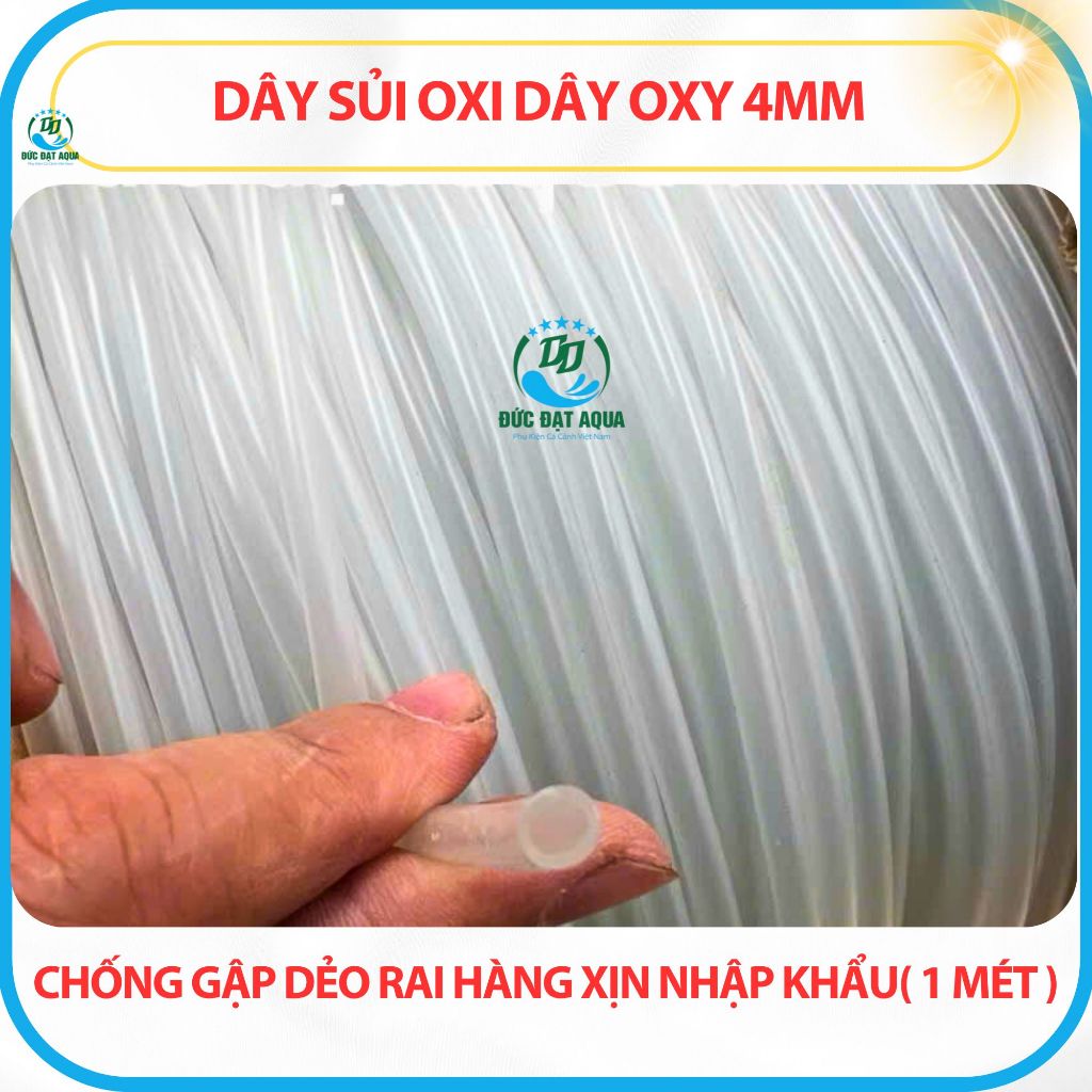Dây sủi oxi dây oxy 4mm Chống gập dẻo rai hàng xịn nhập khẩu ( combo 5m) đặt sẽ để liền k cắt 5