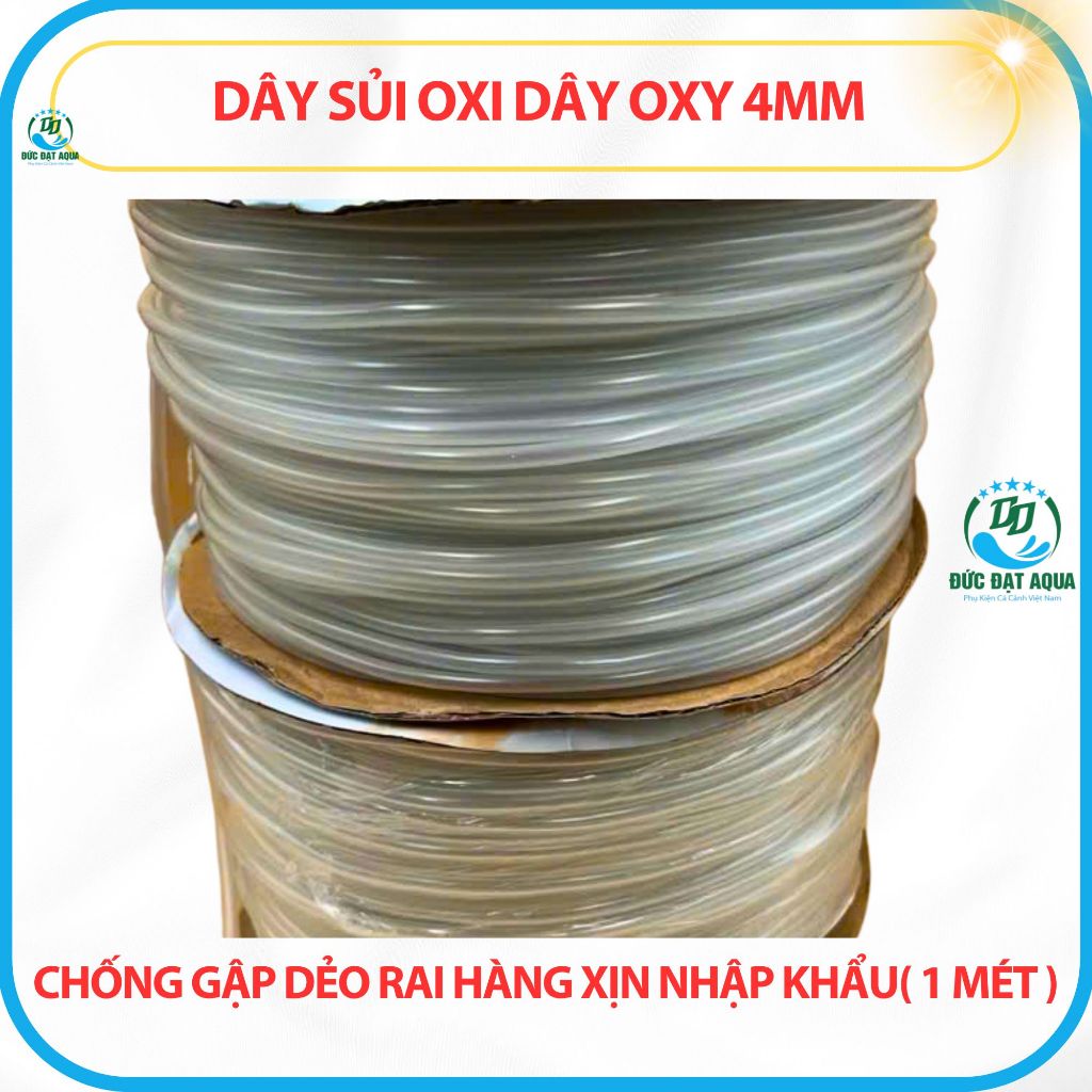 Dây sủi oxi dây oxy 4mm Chống gập dẻo rai hàng xịn nhập khẩu ( combo 5m) đặt sẽ để liền k cắt 4