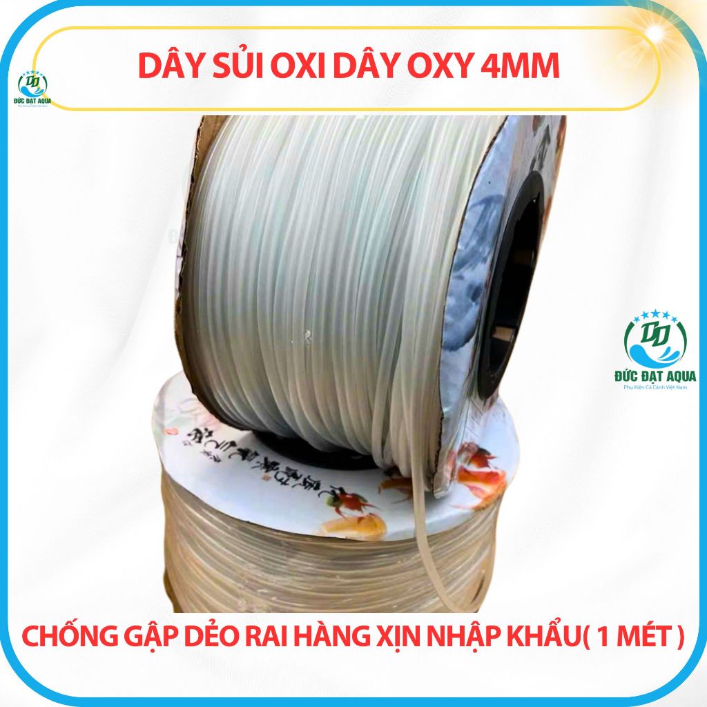 Dây sủi oxi dây oxy 4mm Chống gập dẻo rai hàng xịn nhập khẩu ( combo 5m) đặt sẽ để liền k cắt 6