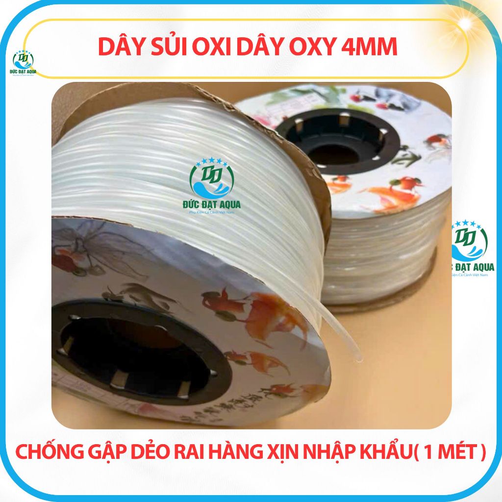 Dây sủi oxi dây oxy 4mm Chống gập dẻo rai hàng xịn nhập khẩu ( combo 5m) đặt sẽ để liền k cắt