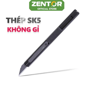 Dao Rọc Giấy Zentor Cao Cấp Lưỡi Thép Không Gỉ SK5 Dao Rọc Mini Bỏ Túi Kim Loại Dao Rọc Giấy Nhỏ Gọn