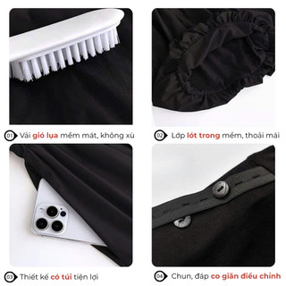 Quần Short Bí Bầu Belles Dáng Bí Phồng Chất Gió Mềm Mát 2 Lớp Có Túi Đáp Bụng Cạp Chun Co Giãn Thoải Mái QB01