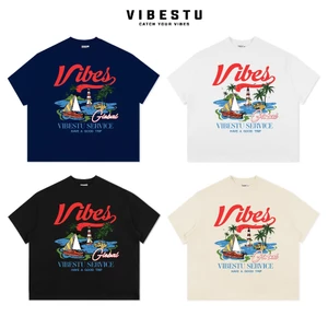 Áo Thun Local Brand VIBESTU " Service " Form Big Boxy Unisex 250Gsm Cotton