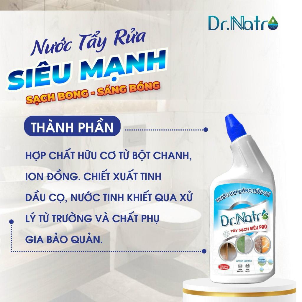 Combo Nước ion đồng hữu cơ 1000ml và Dr Natro Tẩy Đa Năng Tẩy sạch mọi vết bẩn ( Mua 2 Tặng 3 ) | BigBuy360 - bigbuy360.vn