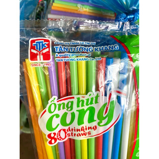 Ống hút cong Tân Tường Khang - túi 80 cái
