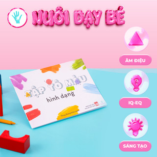 Quyển tô màu đen trắng (36 trang) - Chủ đề hình dạng
