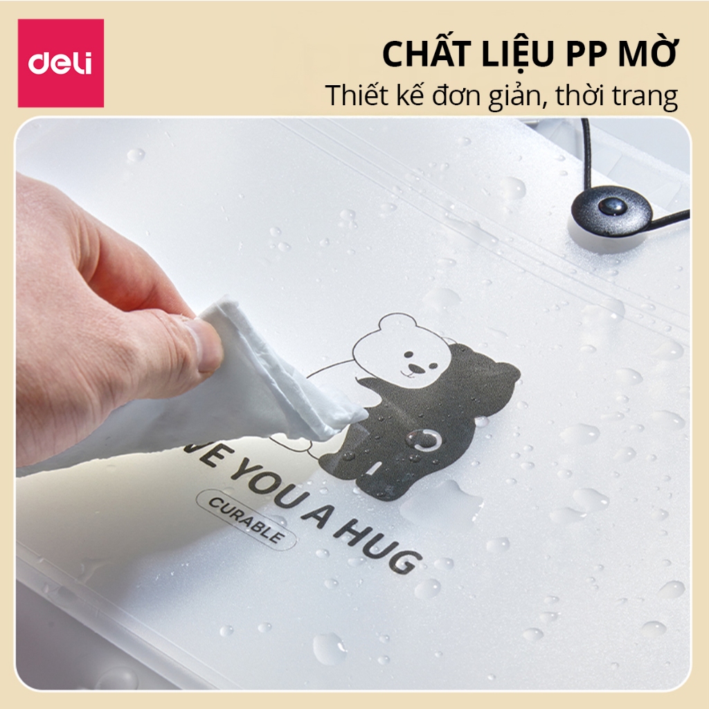 [VOUCHER 20%]Cặp Đựng Tài Liệu Deli 8 /13 Ngăn Bìa Nhựa A4 Cao Cấp Khóa Dây Đàn Hồi  Tiện Lợi Dễ Phân Loại