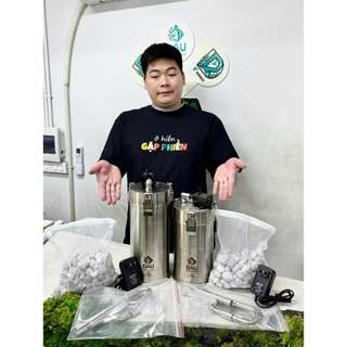 COMBO Lọc INOX NANO DAU AQUARIUM Fi114 bản cao 20cm-25cm cho bể thuỷ sinh 30 đến 60cm