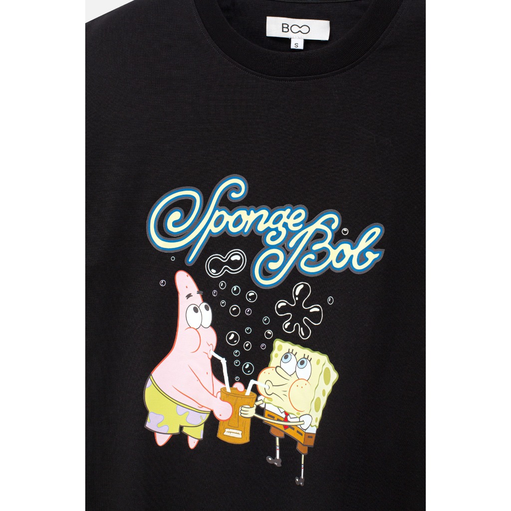 Áo Thun BOO Unisex Cotton In họa tiết Bọt Biển ngộ nghĩnh vui nhộn