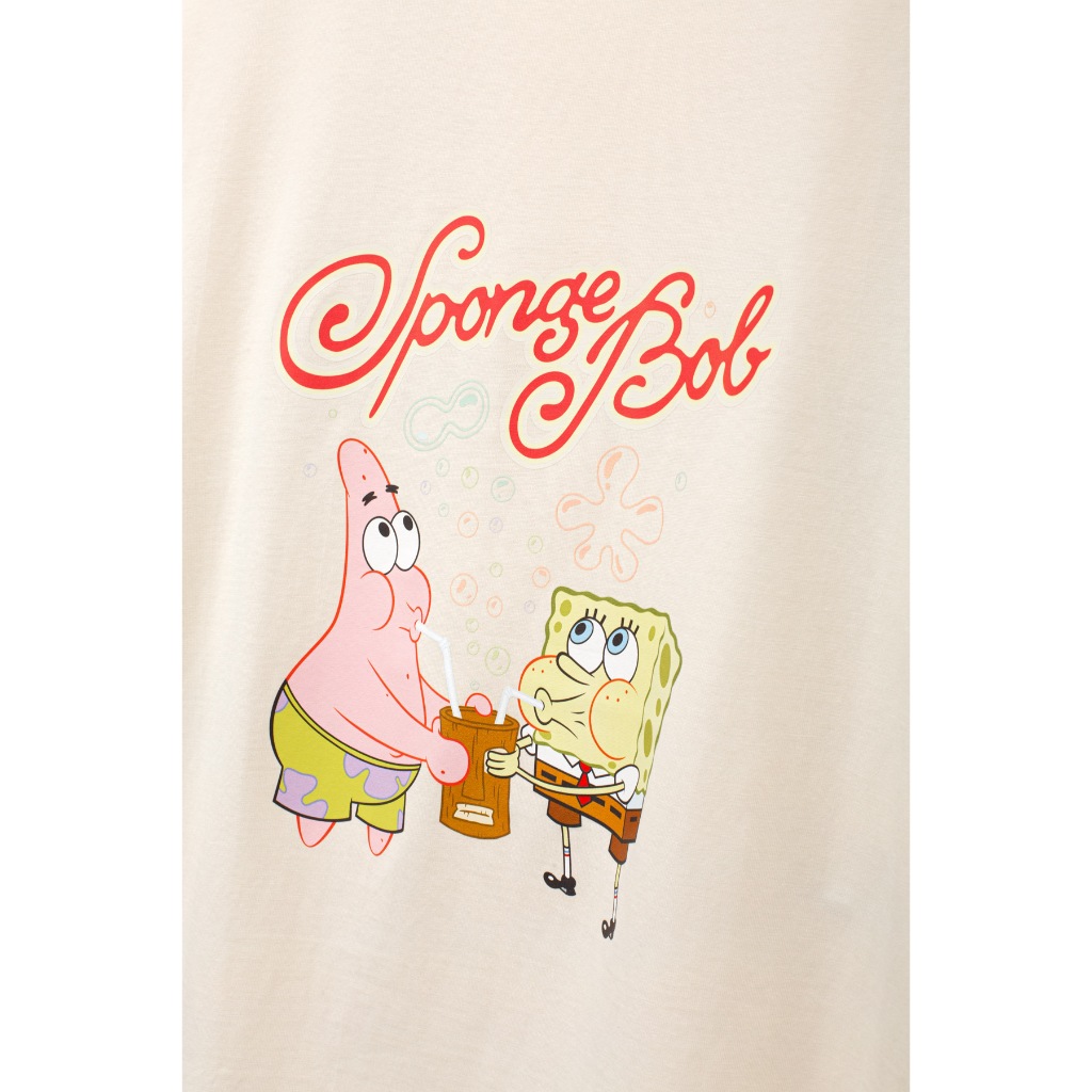 Áo Thun BOO Unisex Cotton In họa tiết Bọt Biển ngộ nghĩnh vui nhộn