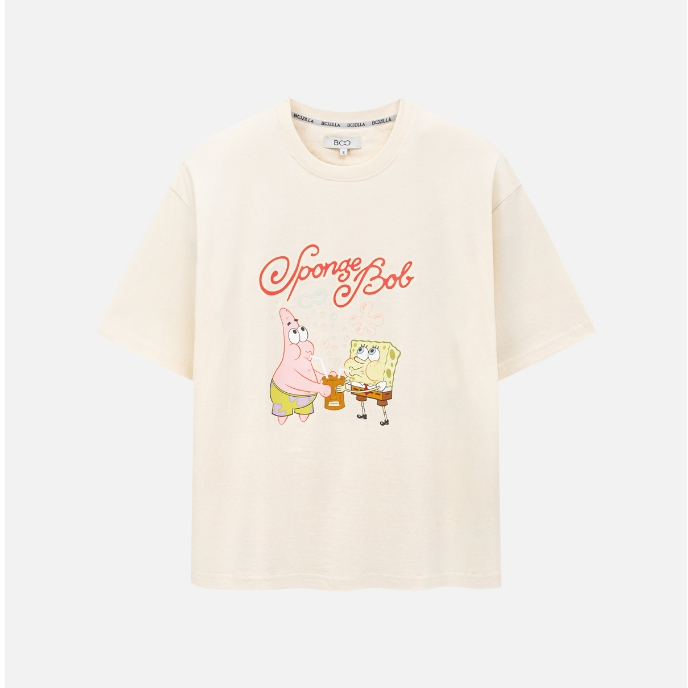 Áo Thun BOO Unisex Cotton In họa tiết Bọt Biển ngộ nghĩnh vui nhộn