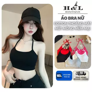 Áo Bra Nữ Cotton Mút Mỏng Thoáng Mát, Cổ Yếm Cột Nơ Thời Thượng HL BOUTIQUE B.8703