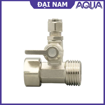 Van cấp máy lọc nước, Van chia nước đầu nguồn - Khẩu khoá ren 21 ra ống 10mm 6mm - Linh kiện máy lọc nước