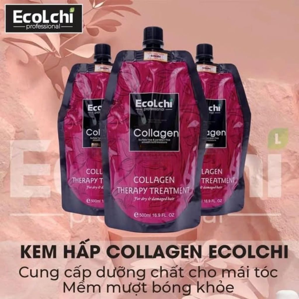 Kem Ủ Tóc Ecolchi Collagen Therapy Treatment 500ml | Dưỡng Tóc Mềm Mượt, Hỗ Trợ Phục Hồi Tóc Khô Xơ.