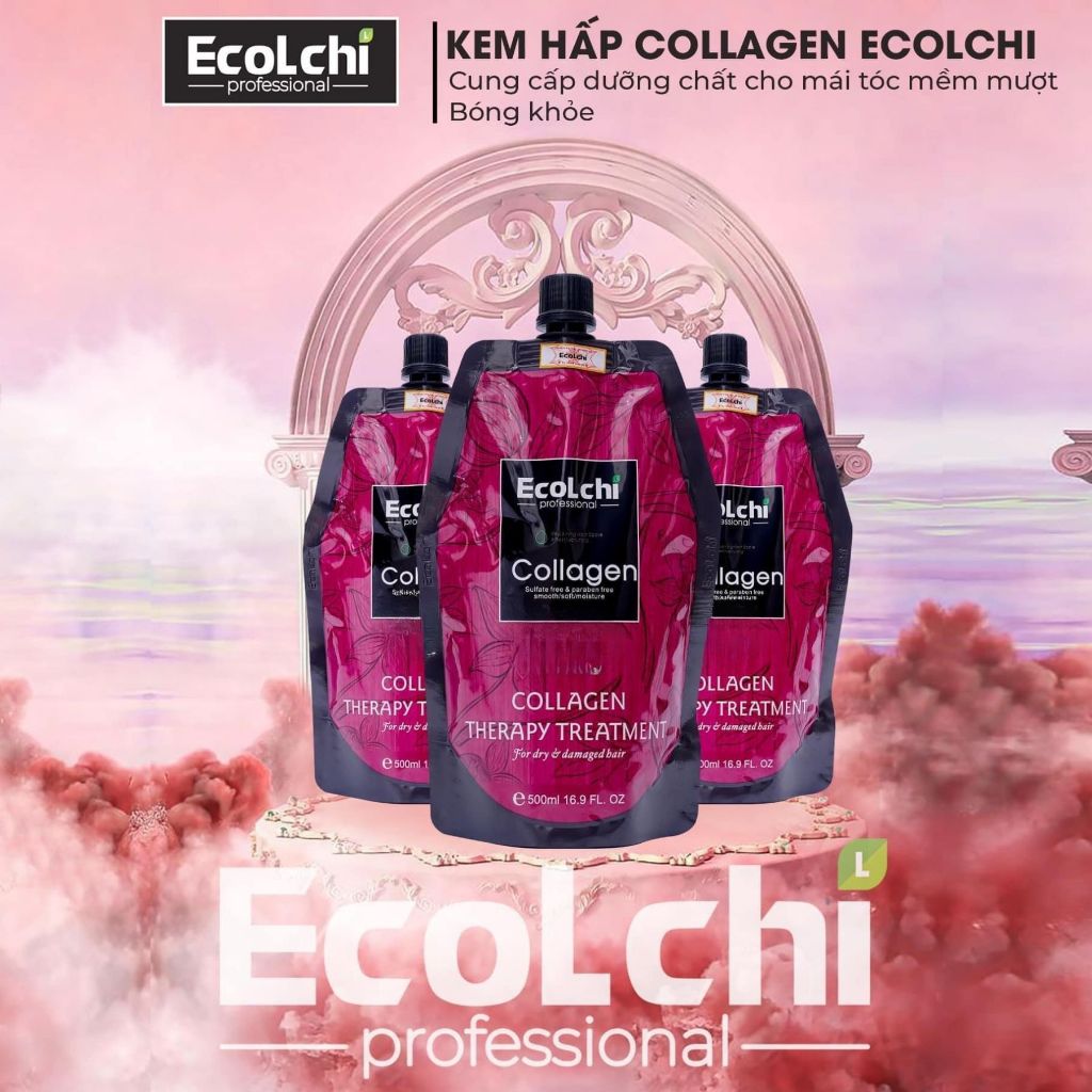 Kem Ủ Tóc Ecolchi Collagen Therapy Treatment 500ml | Dưỡng Tóc Mềm Mượt, Hỗ Trợ Phục Hồi Tóc Khô Xơ.