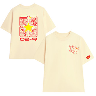 [HỎA TỐC] Áo Thun Unisex Oversize Lễ 02-9 A80, Áo Phông Nam Nữ Form Rộng Tay Lỡ ChấtThun Cotton Mềm Mịn Menswear Cổ Tròn