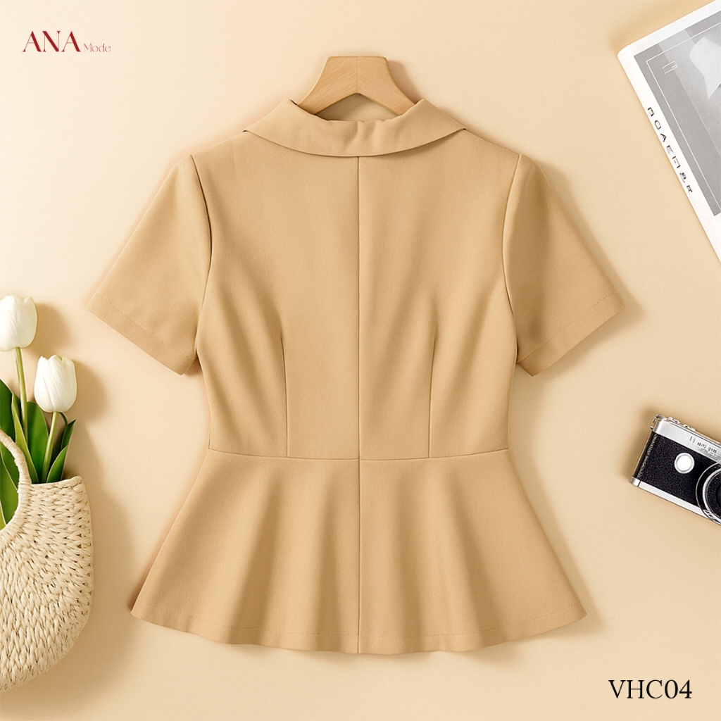 Áo Kiểu Công Sở Nữ ANA Mode Chất Liệu Cotton Lạnh Đứng Form Đi Làm Quà Tặng Mẹ AK25VHC04