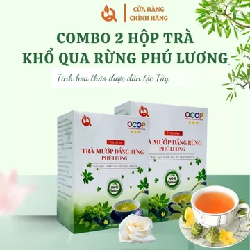 Combo 2 hộp Trà khổ qua rừng Phú Lương - Trà mướp đắng rừng hỗ trợ huyết áp cao, mỡ máu, tiểu đường