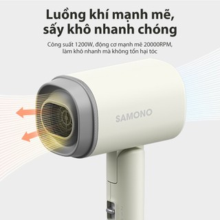 (Mới) Máy Sấy Tóc Gấp Gọn Samono SW-HD30 Công Suất 1200W - 2 mức nhiệt độ dây điện 1.5m - BH 1 năm