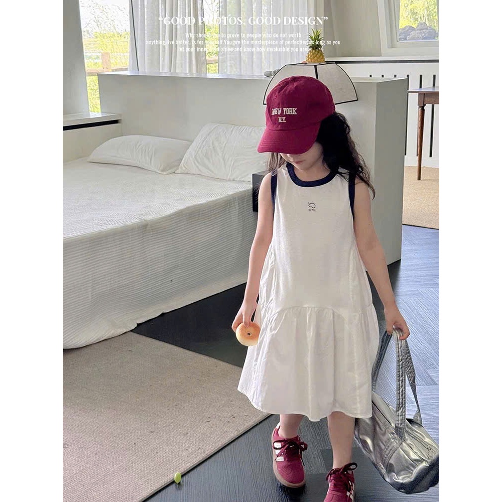 Váy Chữ A Sát Nách Dễ Thương MS 008 Dành Cho Bé Gái 9-35kg Chất Liệu Cotton Mềm Mại Thoáng Mát