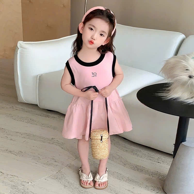 Váy Chữ A Sát Nách Dễ Thương MS 008 Dành Cho Bé Gái 9-35kg Chất Liệu Cotton Mềm Mại Thoáng Mát