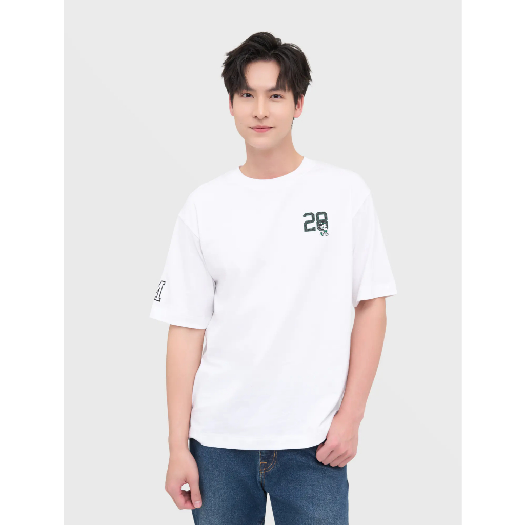 Áo phông nam CANIFA cộc tay basic dáng rộng có hình in 8TS25S009