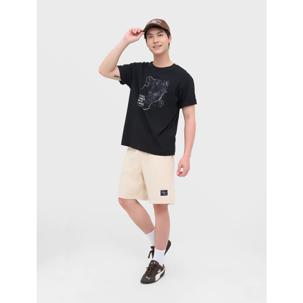 Áo phông nam CANIFA cộc tay basic dáng rộng có hình in 8TS25S009