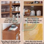 Tủ giày gỗ tre cửa mây đan Kệ chứa đồ nhiều tầng​ Tủ để giày dép thông minh nhiều ngăn Tủ tích trữ — ảnh 5